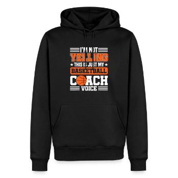 Ich schreie nicht, das ist nur mein Basketballtrainer - Männer Premium Bio Hoodie - Schwarz - Vorne - Nico (187cm)