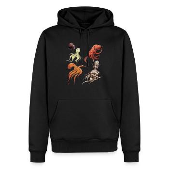 À la découverte d’espèces fascinantes de poulpes - Sweat à capuche Premium bio Homme - noir - Devant - Nico (187cm)