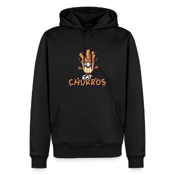 Funny Kawaii Food Life is Short Eat Churros - Men’s Premium Organic Hoodie - black - Front - Nico (187cm)