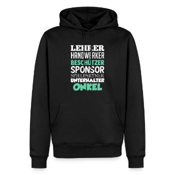 Patenonkel Onkel - Männer Premium Bio Hoodie - Schwarz - Vorne - Nico (187cm)