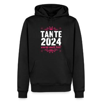 Werdende Tante 2024 - Männer Premium Bio Hoodie - Schwarz - Vorne - Nico (187cm)