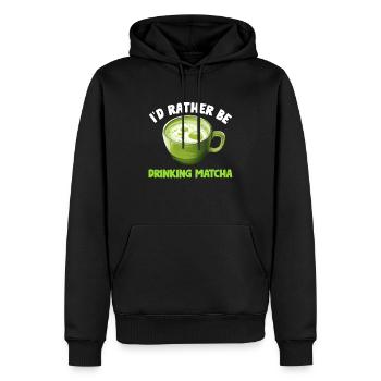 Matcha Tee Latte Liebhaber für grünen Tee Lustiger Matcha - Männer Premium Bio Hoodie - Schwarz - Vorne - Nico (187cm)