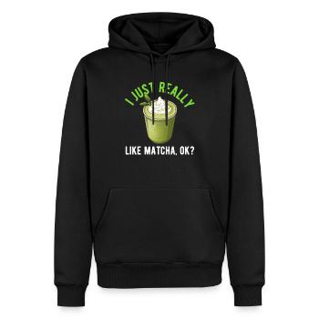 Matcha Tee Latte Liebhaber für grünen Tee Lustiger Matcha - Männer Premium Bio Hoodie - Schwarz - Vorne - Nico (187cm)