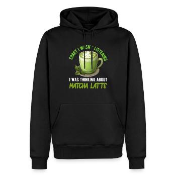 Matcha Tee Latte Liebhaber für grünen Tee Lustiger Matcha - Männer Premium Bio Hoodie - Schwarz - Vorne - Nico (187cm)