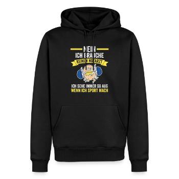 Sportmuffel Morgenmuffel Lustige Sprüche - Männer Premium Bio Hoodie - Schwarz - Vorne - Nico (187cm)
