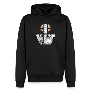 Katze Yoga Meditieren Nicht Aufregen - Männer Premium Bio Hoodie - Schwarz - Vorne - Nico (187cm)