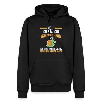 Sportmuffel Morgenmuffel Lustige Sprüche - Männer Premium Bio Hoodie - Schwarz - Vorne - Nico (187cm)