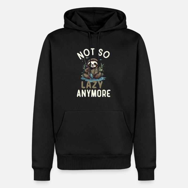 Amant paresseux | Amant d’anges - Sweat à capuche Premium bio Homme - noir