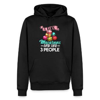 Macarons Kekse Bäcker Französisches Dessert Lustig - Männer Premium Bio Hoodie - Schwarz - Vorne - Nico (187cm)