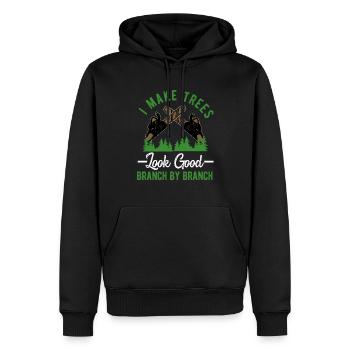 Baumpfleger Baumchirurg Holzarbeiter Lustiger Holzfäller - Männer Premium Bio Hoodie - Schwarz - Vorne - Nico (187cm)