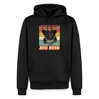 Introverted but willing to discuss aye ayes - Männer Premium Bio Hoodie - Schwarz - Vorne - Nico (187cm)