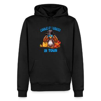 Frecher Truthahn ist der Coolste an Thanksgiving - Männer Premium Bio Hoodie - Schwarz - Vorne - Nico (187cm)