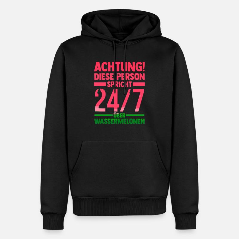 Früchte Wassermelone - Männer Premium Bio Hoodie - Schwarz