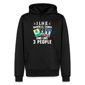 Baseball-Kartensammler Lustiges Sammeln Baseball - Männer Premium Bio Hoodie - Schwarz - Vorne - Nico (187cm)