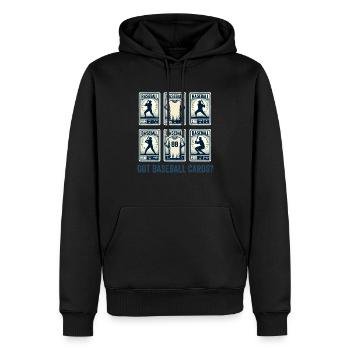 Baseball-Kartensammler Lustiges Sammeln Baseball - Männer Premium Bio Hoodie - Schwarz - Vorne - Nico (187cm)