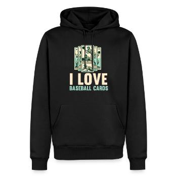 Baseball-Kartensammler Lustiges Sammeln Baseball - Männer Premium Bio Hoodie - Schwarz - Vorne - Nico (187cm)