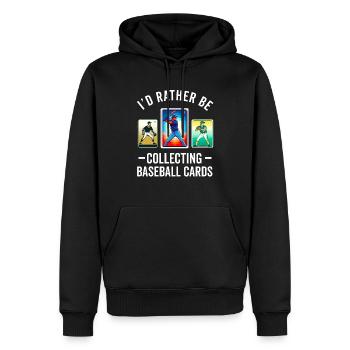 Baseball-Kartensammler Lustiges Sammeln Baseball - Männer Premium Bio Hoodie - Schwarz - Vorne - Nico (187cm)