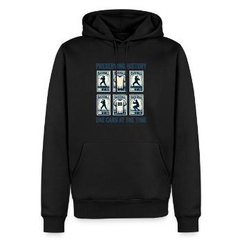 Baseball-Kartensammler Lustiges Sammeln Baseball - Männer Premium Bio Hoodie - Schwarz - Vorne - Nico (187cm)