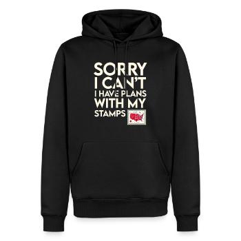 Timbre Collectionneur Affranchissement Estampillage Philatéliste Hommes - Sweat à capuche Premium bio Homme - noir - Devant - Nico (187cm)