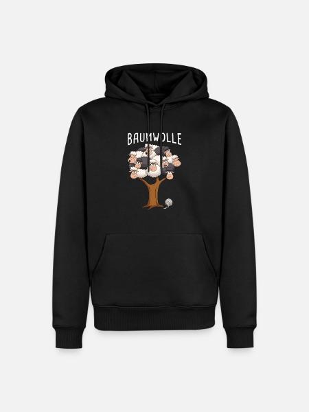 Schafe Landwirt Carton Schafwolle Baumwolle - Männer Premium Bio Hoodie - Schwarz