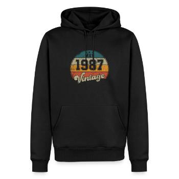 Vintage Geburtstag - Mai 1987 - Geschenkidee - Männer Premium Bio Hoodie - Schwarz - Vorne - Nico (187cm)