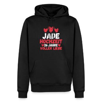 Ehe Jadehochzeit 26 Jahre Verheiratet Hochzeitstag - Männer Premium Bio Hoodie - Schwarz - Vorne - Nico (187cm)