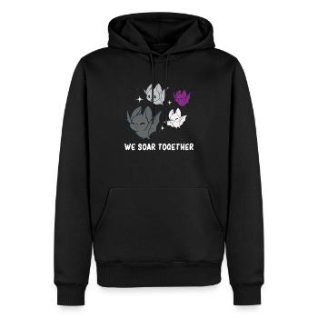 Asexuel - Fierté asexuée - Drapeau asexué - Sweat à capuche Premium bio Homme - noir - Devant - Nico (187cm)