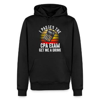 Passé l’examen CPA pour comptable agréé drôle - Sweat à capuche Premium bio Homme - noir - Devant - Nico (187cm)