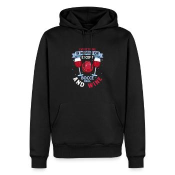 Tout avec modération sauf le thé Pétanque Pétanque - Sweat à capuche Premium bio Homme - noir - Devant - Nico (187cm)