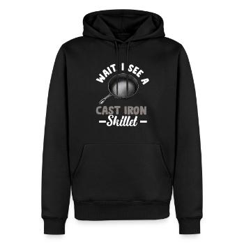 Gusseisen Pfanne Liebhaber Braten Pfanne Lustiges Kochen - Männer Premium Bio Hoodie - Schwarz - Vorne - Nico (187cm)