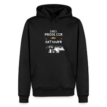DnB Katzenliebhaber Geschenk - Männer Premium Bio Hoodie - Schwarz - Vorne - Nico (187cm)