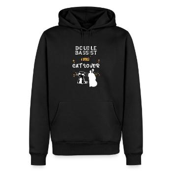 Kontrabass Katze Liebhaber Geschenk - Männer Premium Bio Hoodie - Schwarz - Vorne - Nico (187cm)
