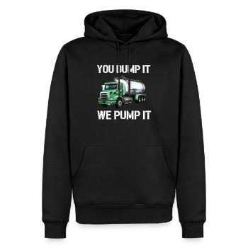 Installateur de système d’égout de pompe de pompe de fosse septique - Sweat à capuche Premium bio Homme - noir - Devant - Nico (187cm)