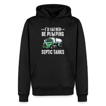 Installateur de système d’égout de pompe de pompe de fosse septique - Sweat à capuche Premium bio Homme - noir - Devant - Nico (187cm)