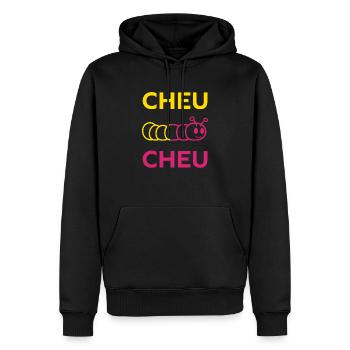 cheu cheu - Sweat à capuche Premium bio Homme - noir - Devant - Nico (187cm)