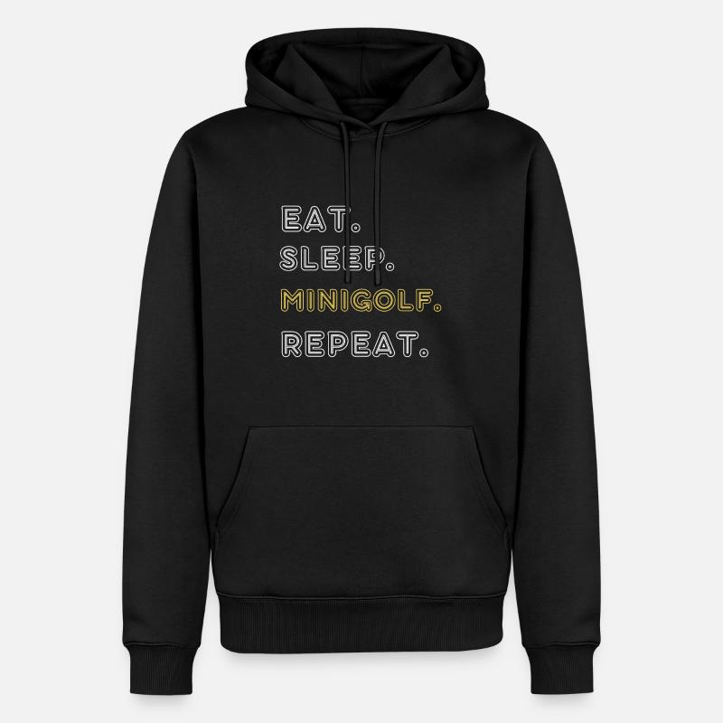 Eat Sleep Minigolf Repeat - Männer Premium Bio Hoodie - Schwarz