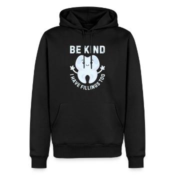 Dentiste, soyez prêt ! - Sweat à capuche Premium bio Homme - noir - Devant - Nico (187cm)