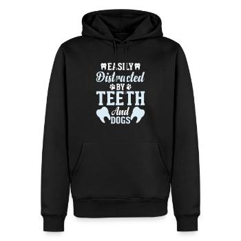 Dentiste Dentiste Dents - Sweat à capuche Premium bio Homme - noir - Devant - Nico (187cm)