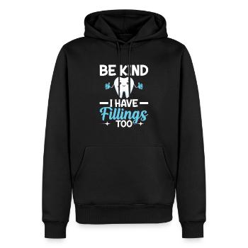 Dentiste Dentiste Dents - Sweat à capuche Premium bio Homme - noir - Devant - Nico (187cm)