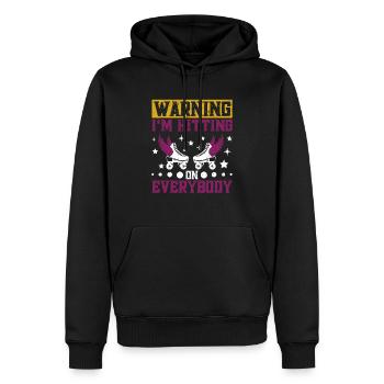 Roller Skating I´m hitting on everybody Roller - Männer Premium Bio Hoodie - Schwarz - Vorne - Nico (187cm)