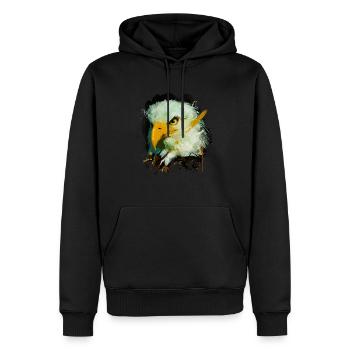 Eagle Head Bird of Prey Falcon Bird Eagle - Men’s Premium Organic Hoodie - black - Front - Nico (187cm)