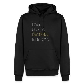 Le Kaizen - Sweat à capuche Premium bio Homme - noir - Devant - Nico (187cm)