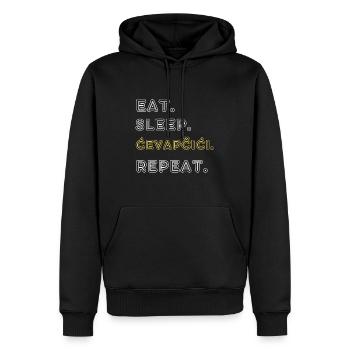 Cevapcici - Sweat à capuche Premium bio Homme - noir - Devant - Nico (187cm)