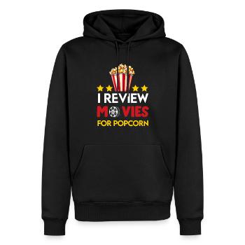 Filmkritiker, Kino, Filmfan, Liebhaber, lustiger Rezensent - Männer Premium Bio Hoodie - Schwarz - Vorne - Nico (187cm)