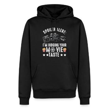 Filmkritiker, Kino, Filmfan, Liebhaber, lustiger Rezensent - Männer Premium Bio Hoodie - Schwarz - Vorne - Nico (187cm)