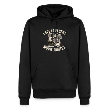 Filmkritiker, Kino, Filmfan, Liebhaber, lustiger Rezensent - Männer Premium Bio Hoodie - Schwarz - Vorne - Nico (187cm)