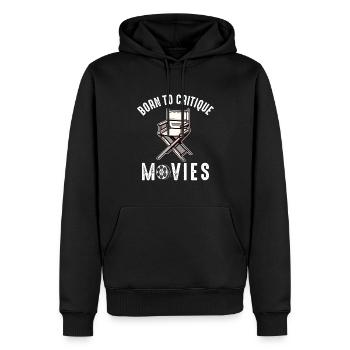 Filmkritiker, Kino, Filmfan, Liebhaber, lustiger Rezensent - Männer Premium Bio Hoodie - Schwarz - Vorne - Nico (187cm)