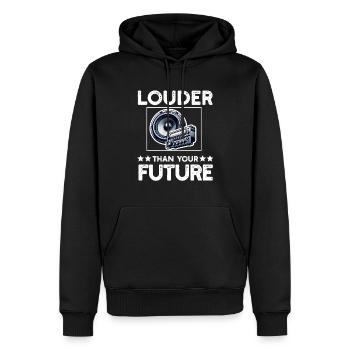 Autoradio pour haut-parleurs d’installateur audio Basse de voiture - Sweat à capuche Premium bio Homme - noir - Devant - Nico (187cm)