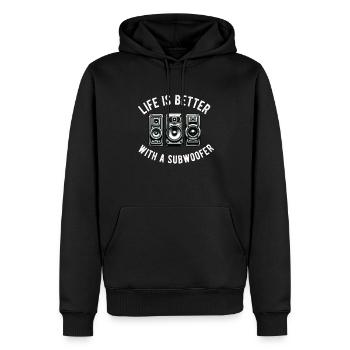 Autoradio pour haut-parleurs d’installateur audio Basse de voiture - Sweat à capuche Premium bio Homme - noir - Devant - Nico (187cm)