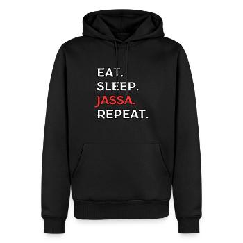 Jassa Jassen Kartenspiel - Männer Premium Bio Hoodie - Schwarz - Vorne - Nico (187cm)